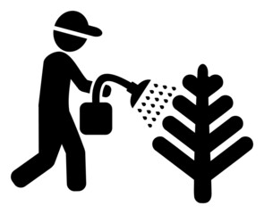 Herbicide gardening vector icon on a white background. An isolated flat icon illustration of herbicide gardening.
