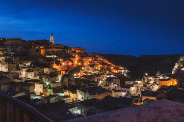 Italy, july 2017, view of the city of matera, known all over the world for the historic Sassi