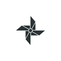 Vector sign of the pinwheel symbol is isolated on a white background. pinwheel icon color editable.