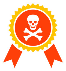 Death award vector icon on a white background. An isolated flat icon illustration of death award.