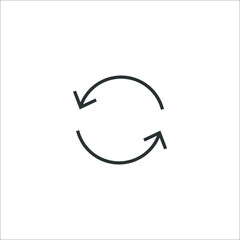 Vector sign of the rotation symbol is isolated on a white background. rotation icon color editable.