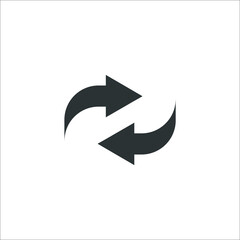 Vector sign of the rotation symbol is isolated on a white background. rotation icon color editable.