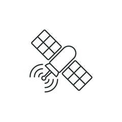 Vector sign of the satellite symbol is isolated on a white background. satellite icon color editable.