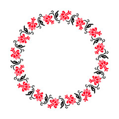 Traditional romanian frame floral embroidery motif © maria410