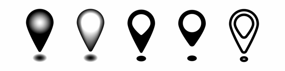 Set of location icons. Vector