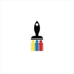 team logo vector template paint brush