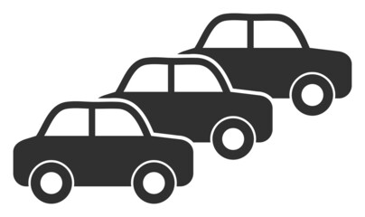 Automobile cars vector icon on a white background. An isolated flat icon illustration of automobile cars.