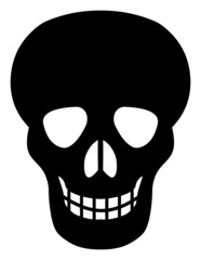 Dead skull vector illustration on a white background. An isolated flat icon illustration of dead skull.
