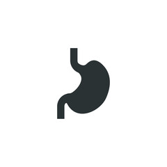 Vector sign of the stomach symbol is isolated on a white background. stomach icon color editable.
