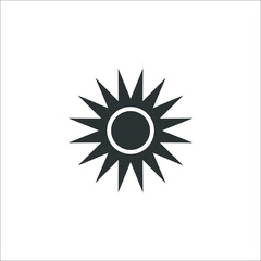 Vector sign of the sun symbol is isolated on a white background. sun icon color editable.