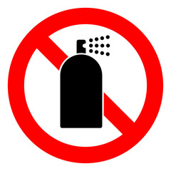 No aerosol vector icon on a white background. An isolated flat icon illustration of no aerosol.