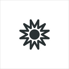 Vector sign of the sun symbol is isolated on a white background. sun icon color editable.