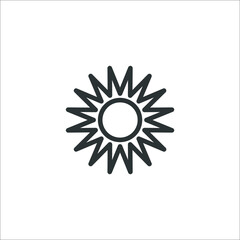 Vector sign of the sun symbol is isolated on a white background. sun icon color editable.