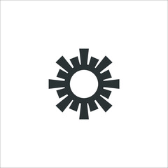 Vector sign of the sun symbol is isolated on a white background. sun icon color editable.