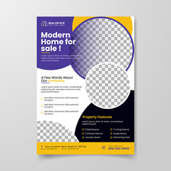 Modern Homer for sale! Real Estate Flyer design template vector