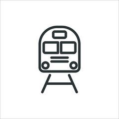 Vector sign of the train symbol is isolated on a white background. train icon color editable.