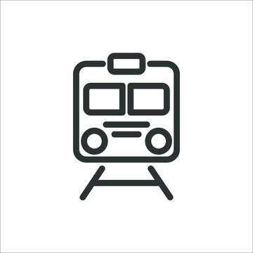 Vector sign of the train symbol is isolated on a white background. train icon color editable.