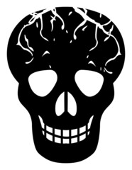 Damaged skull vector icon on a white background. An isolated flat icon illustration of damaged skull.