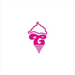 ice cream logo vector template corn