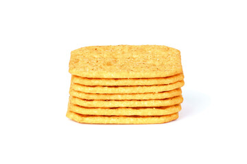 stack of cracker cookies isolated on white