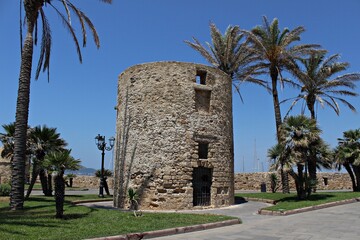 Italy, Sardinia Island: Foreshortening of Alghero.