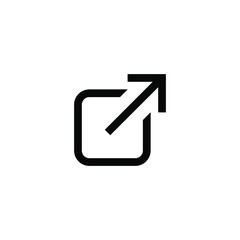 Black arrow icon on white background