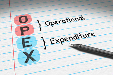 Fototapeta premium OPEX - Operational Expenditure. Business acronym on note pad.