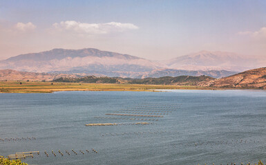 Butrint Lake in Ksamil, South Albania.