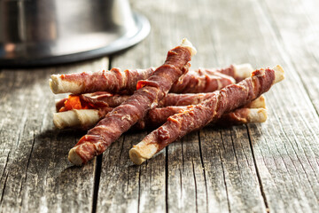 Dog treat sticks. Chewy sticks for dog.