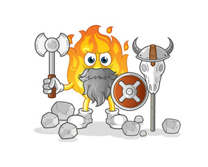 Naklejka premium fire viking with an ax illustration. character vector