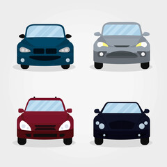 colorful cars icon set