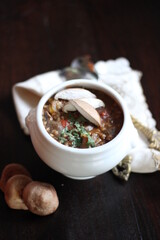 food, lentils, meal, soup, bowl, vegetable, dish, dinner