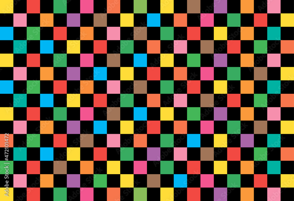 Poster color squares background. abstract mosaic of colorful chess. background with colors bricks. art of c