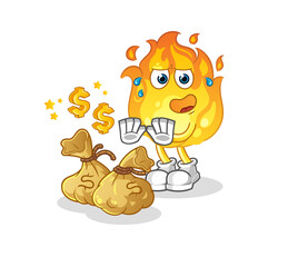 fire refuse money illustration. character vector