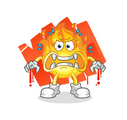 fire monster vector. cartoon character