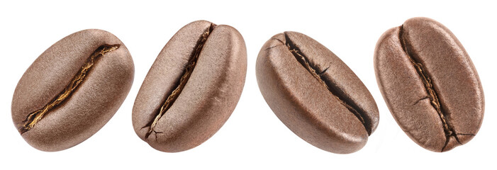 Coffee beans collection, isolated on white background