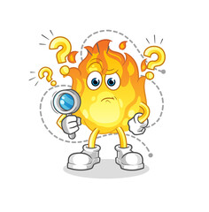 fire searching illustration. character vector