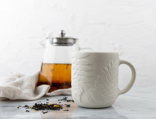 Freshly Brewed Black Tea in Pot