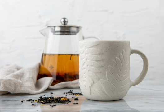 Freshly Brewed Black Tea in Pot