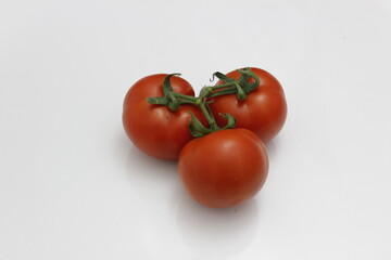 Tomatoes isolated on white background.
