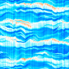 Wavy summer dip dye background. Ombre color blend for beach swimwear, trendy fashion print. Boho dripping wave digital watercolor effect. High resolution artistic seamless pattern material.