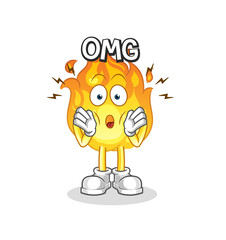 fire Oh my God vector. cartoon character