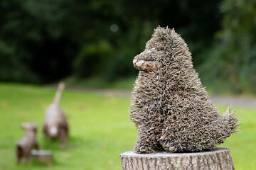 dog made out of wood sticks