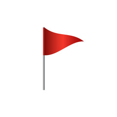 Red flag isolated on white background. Vector illustration