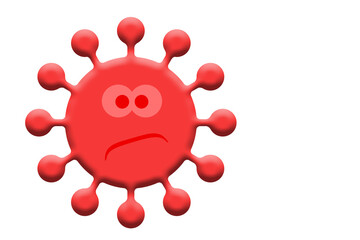 Coronavirus als 3D-Illustration vor weißem Hintergrund