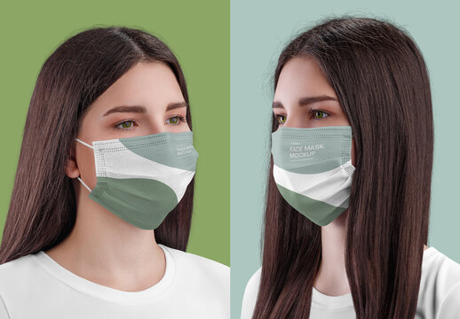 2 Medical Protective Face Mask Mockups