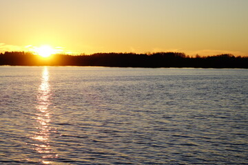 sunset on the river
