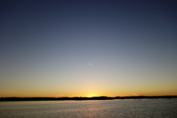 sunset over the river