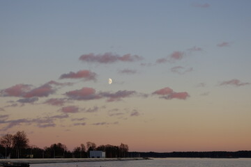 sunset over the river