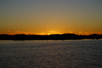 sunset over the river